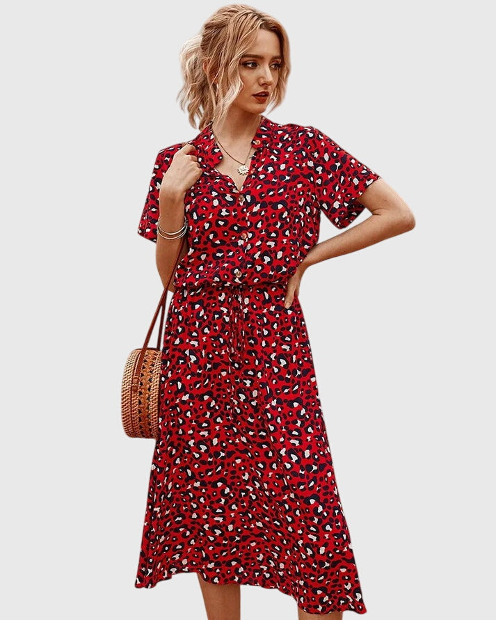 Amber | V-Neck Printed Dress