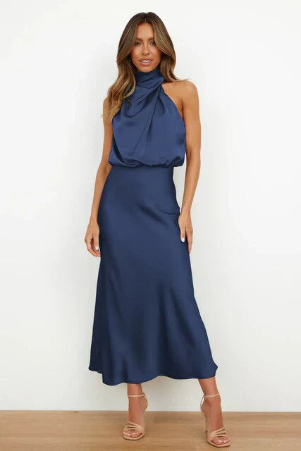 Laura | Sleeveless Dress with Stand Collar