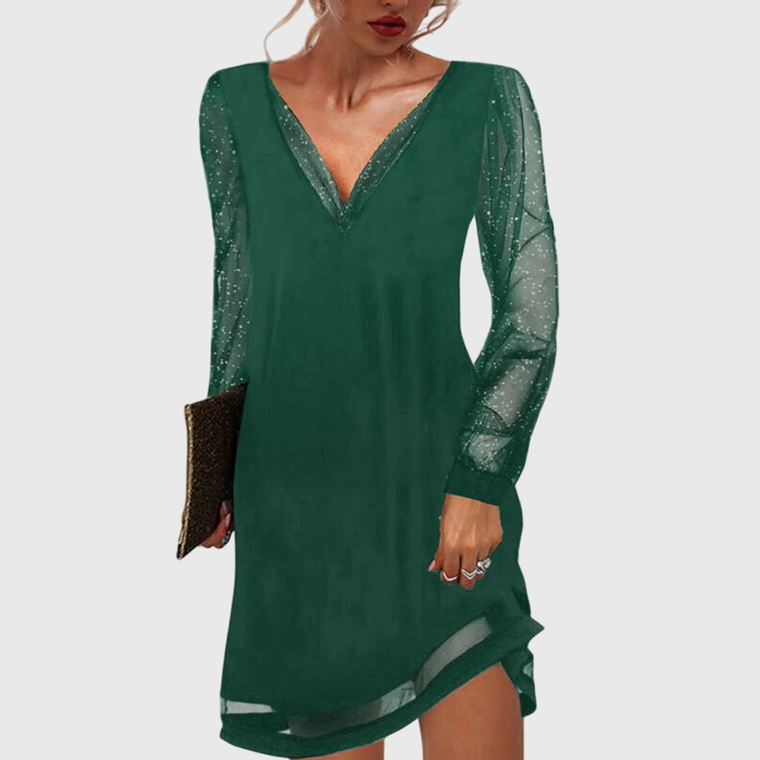 Ava - Chic V-Neck Elegance Dress
