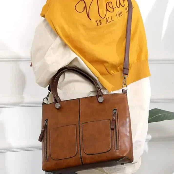 Chic Retro Leather Shoulder Bag
