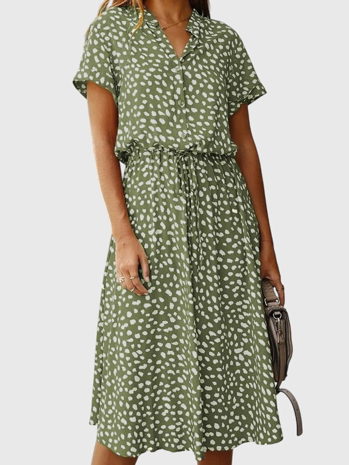 Amber | V-Neck Printed Dress