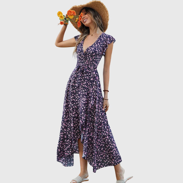 Adele - Floral Print Sleeveless Dress