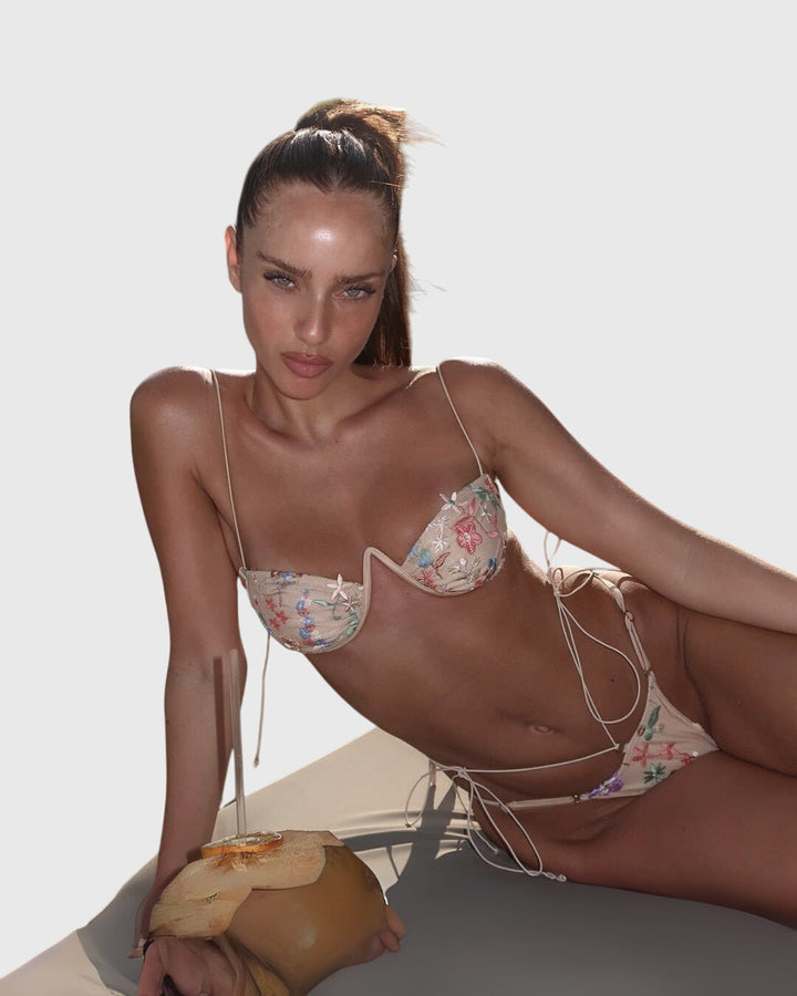 Aster | Elegant Embroidered Swimwear Set