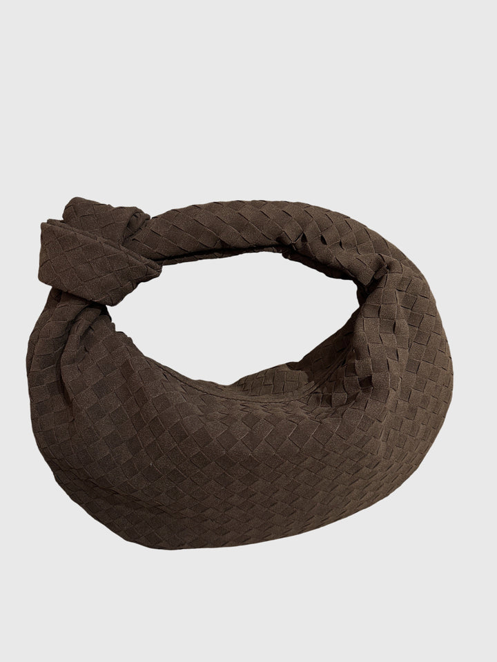 Celeste | Medium Suede Bag with Knotted Braided Detail