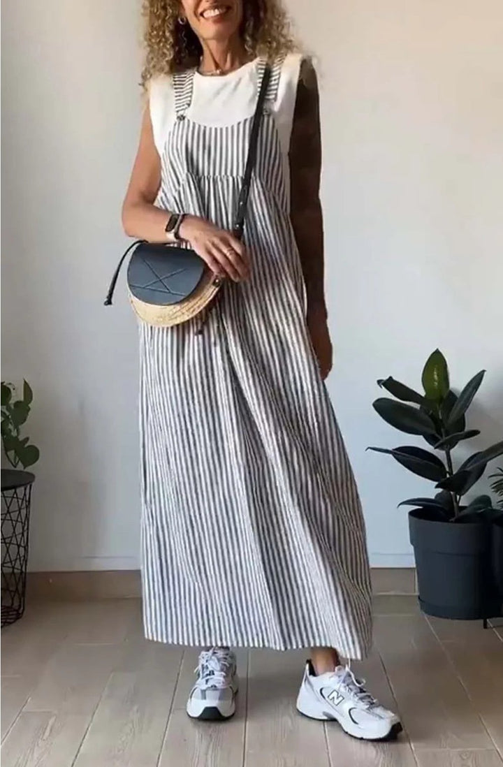 MARIELE STRIPED LONG DRESS