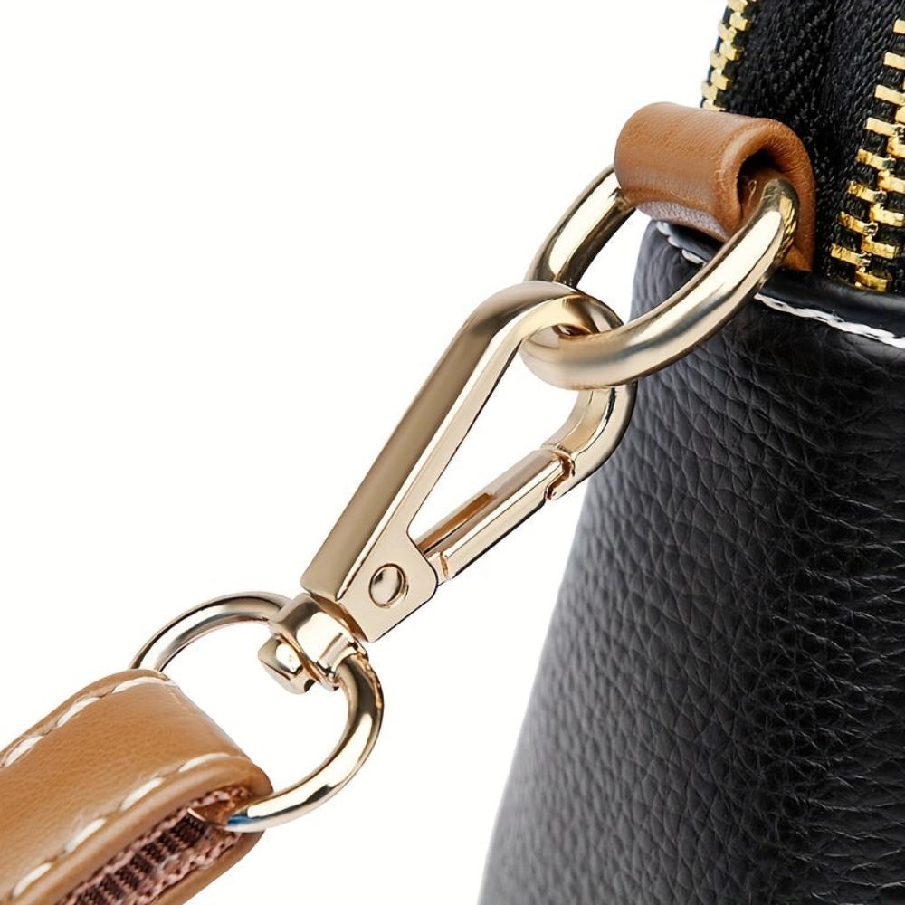 Mila Litchi Embossed Print Crossbody Bag