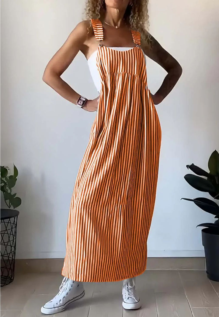 MARIELE STRIPED LONG DRESS