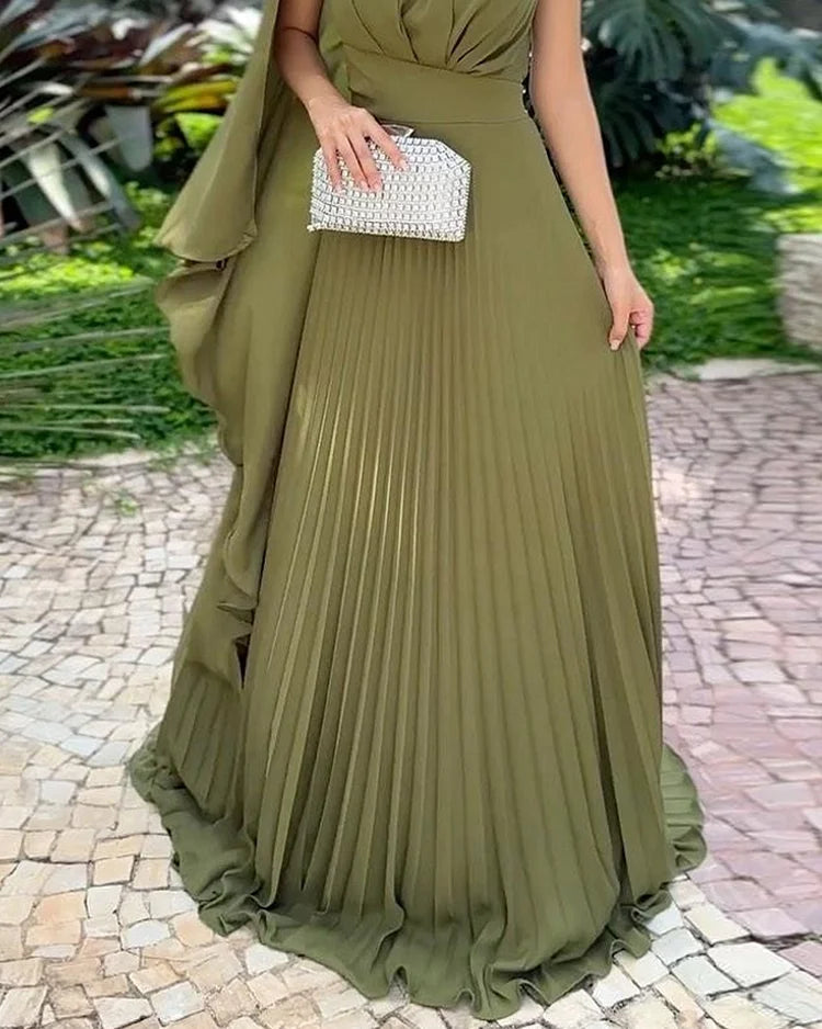 Araluen | Asymmetrical Pleated One-Shoulder Dress