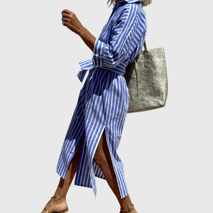 Annamay - Chic Striped Shirt Dress