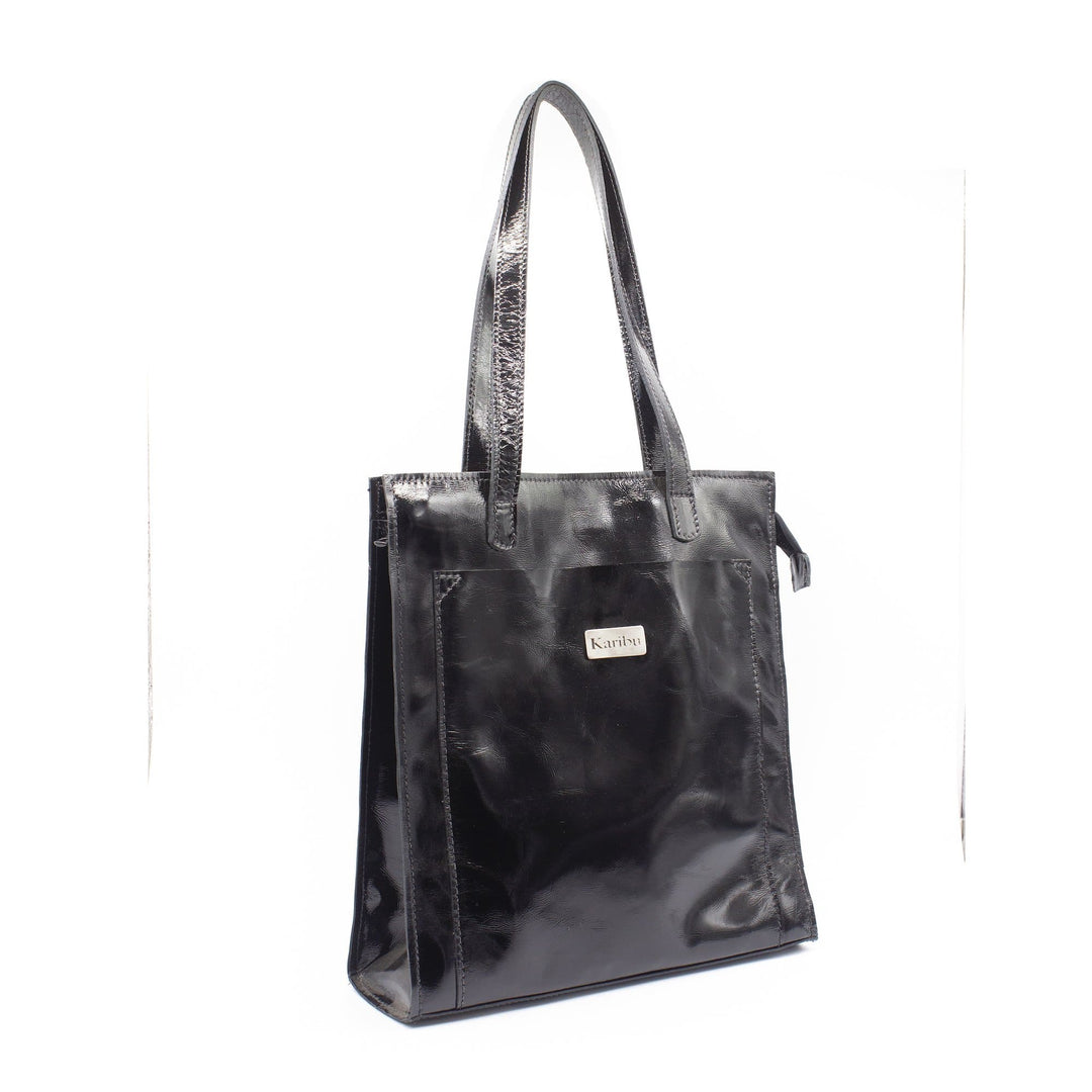 Maria Black Glossy Leather Wallet