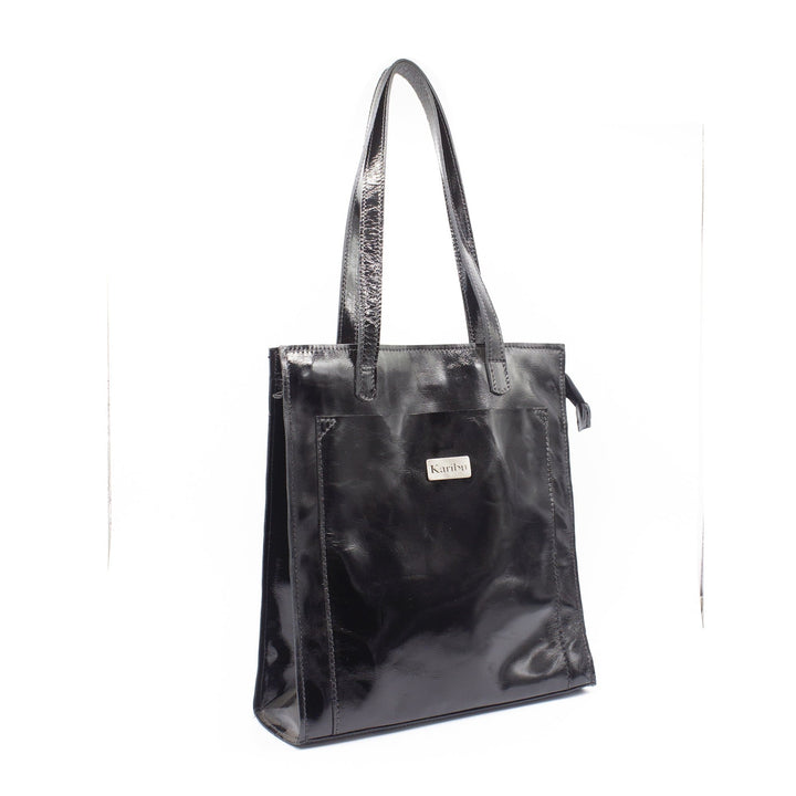 Maria Black Glossy Leather Wallet