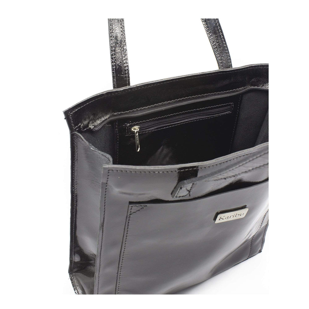 Maria Black Glossy Leather Wallet