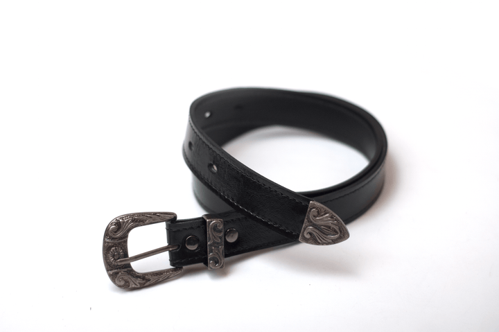 Glossy Black Patent Leather Belt