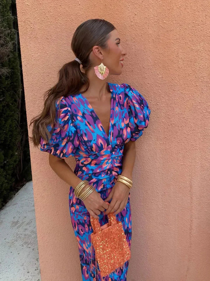 Arielle™ | Chic and Colorful Midi Dress Perfect for Any Event