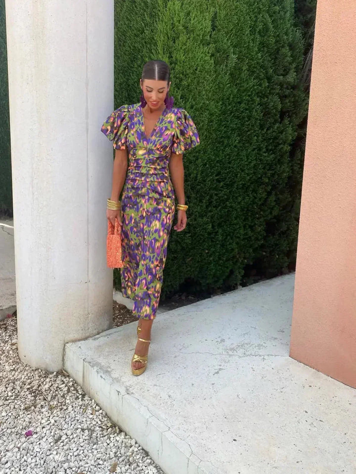 Arielle™ | Chic and Colorful Midi Dress Perfect for Any Event