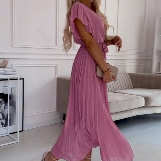 FRIDA V-Neck Pleated Dress