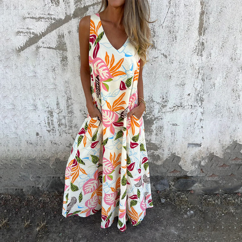 YLVA V-Neck Maxi Dress