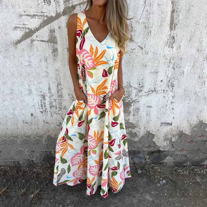 YLVA V-Neck Maxi Dress