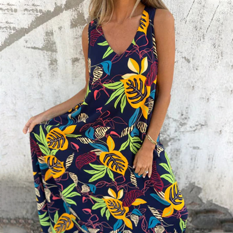 YLVA V-Neck Maxi Dress