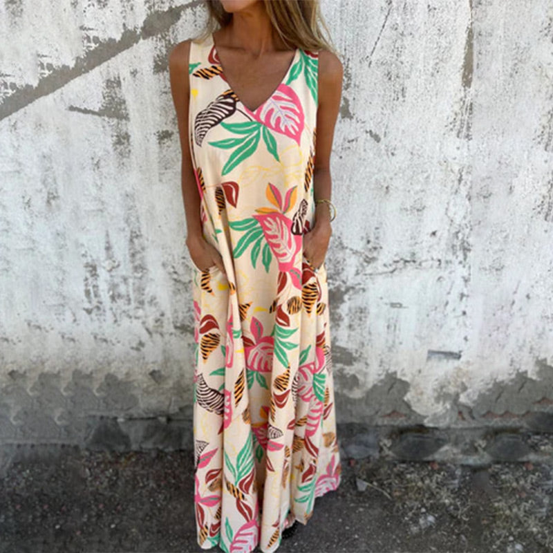 YLVA V-Neck Maxi Dress