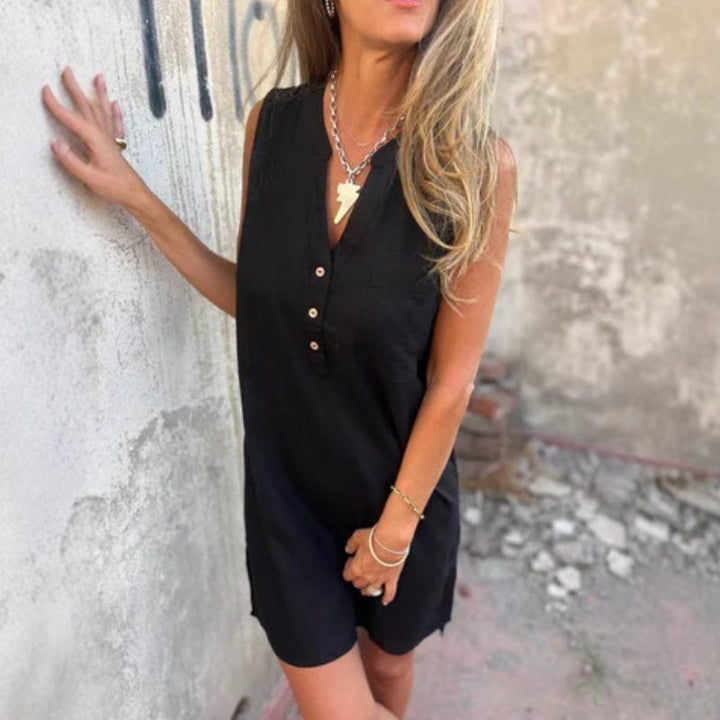 BLANDA LINEN DRESS WITHOUT SLEEVES