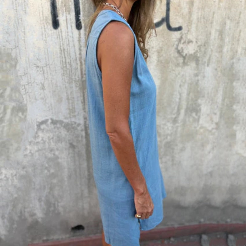 BLANDA LINEN DRESS WITHOUT SLEEVES