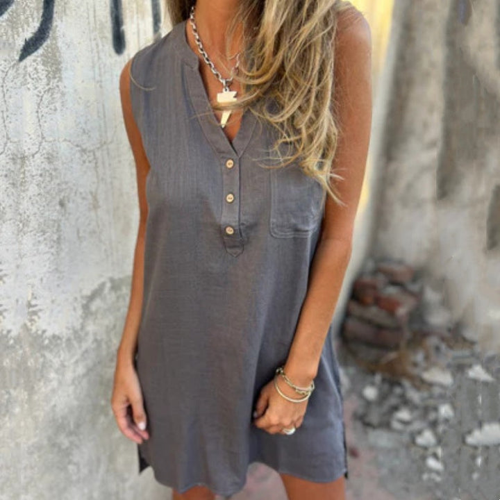 BLANDA LINEN DRESS WITHOUT SLEEVES
