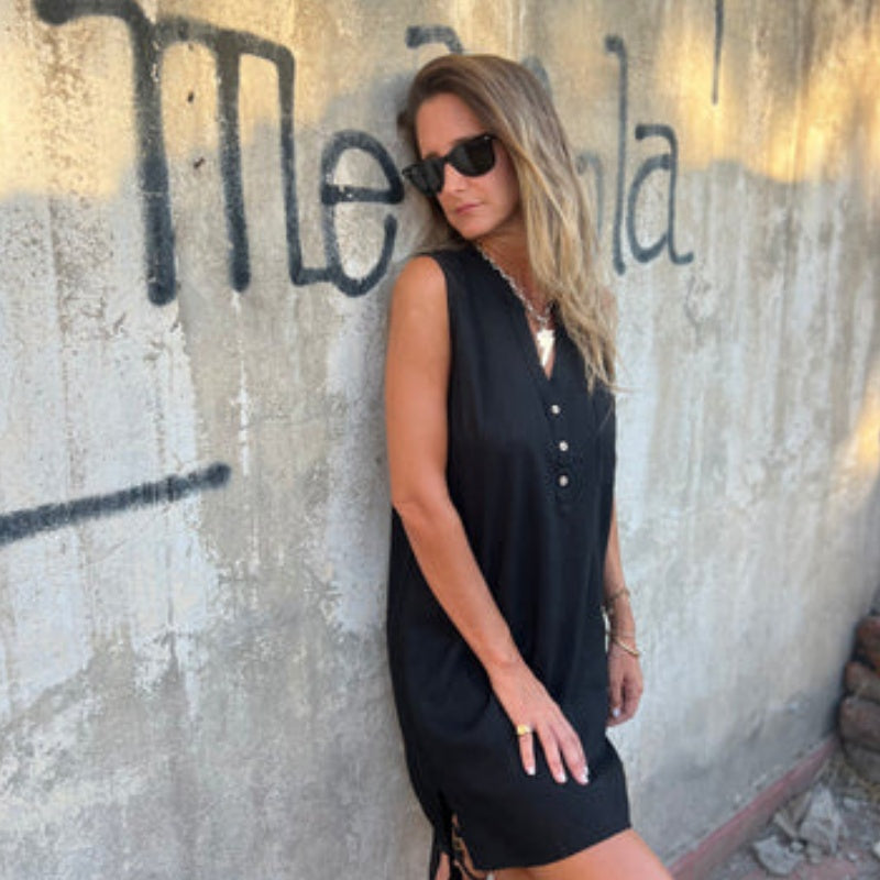 BLANDA LINEN DRESS WITHOUT SLEEVES