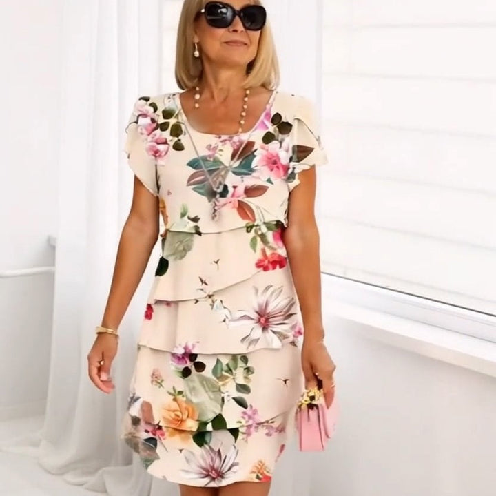 HELMINE I LAYERED FLORAL DRESS