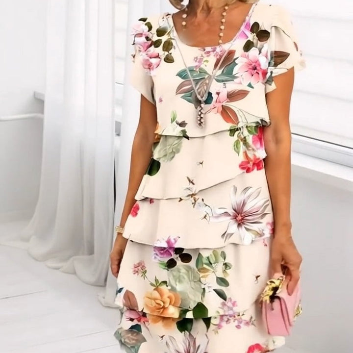 HELMINE I LAYERED FLORAL DRESS