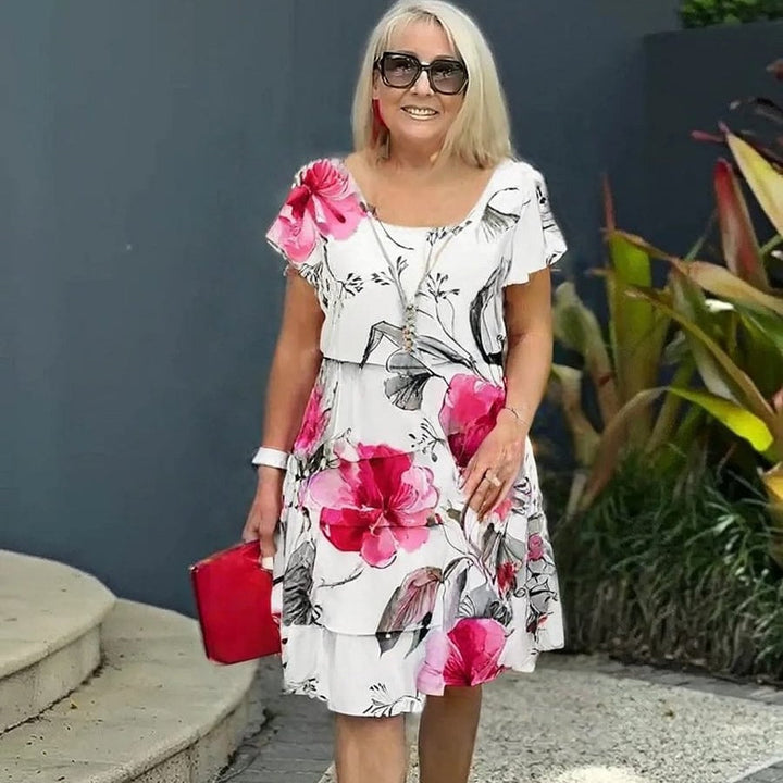 HELMINE I LAYERED FLORAL DRESS