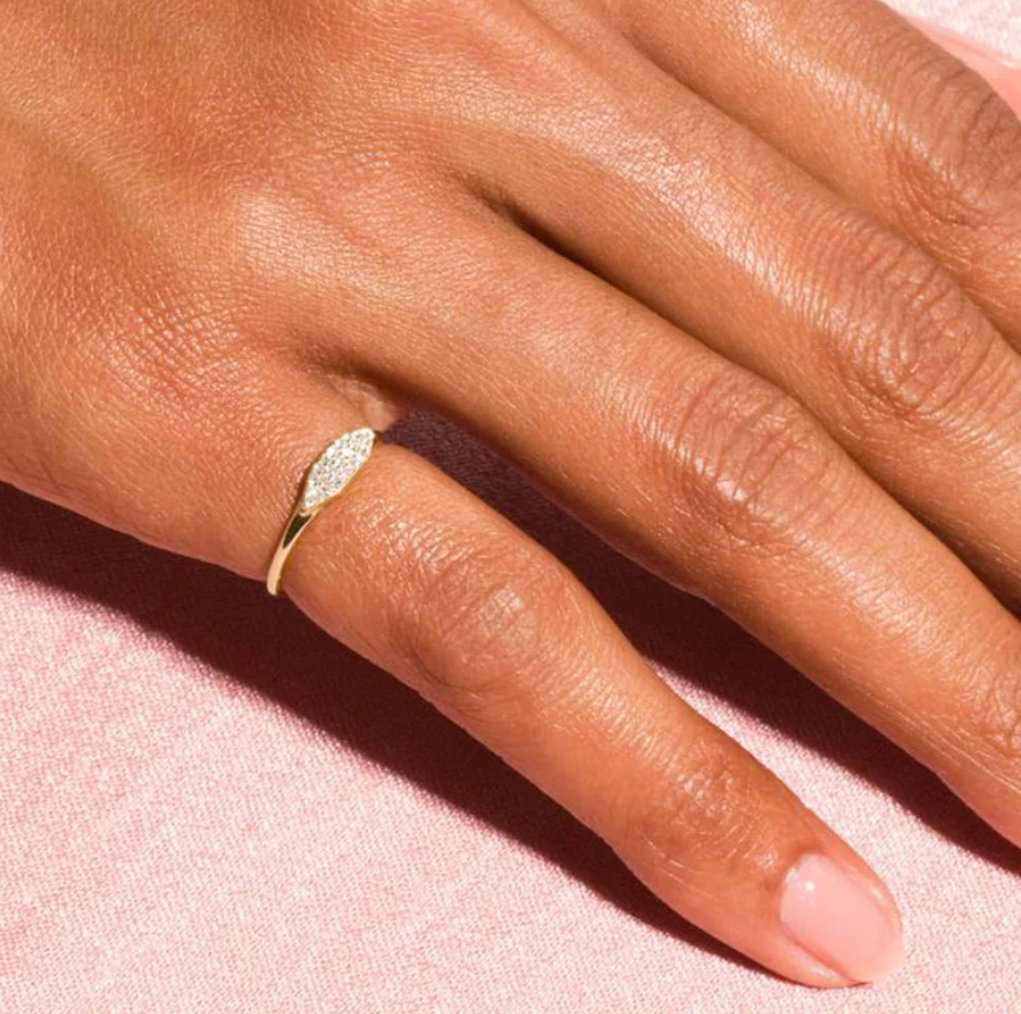 Aella | Elegant Gold Ring Adorned with Multiple Zirconia
